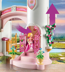 Playmobil Princess Castle dimensions show a compact two-story layout for living room imagination.