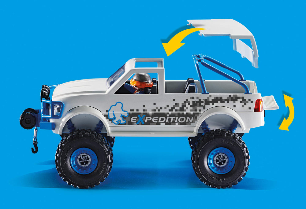 Playmobil cable winch for dramatic off road action.