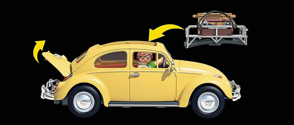 Playmobil Beetle roof rack stores luggage or provides interior access.