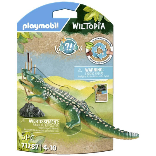 Playmobil Wiltopia alligator figure for imaginative play and habitat learning.