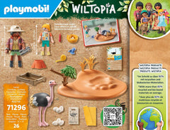 Playmobil Wiltopia animal card links to app content for learning.