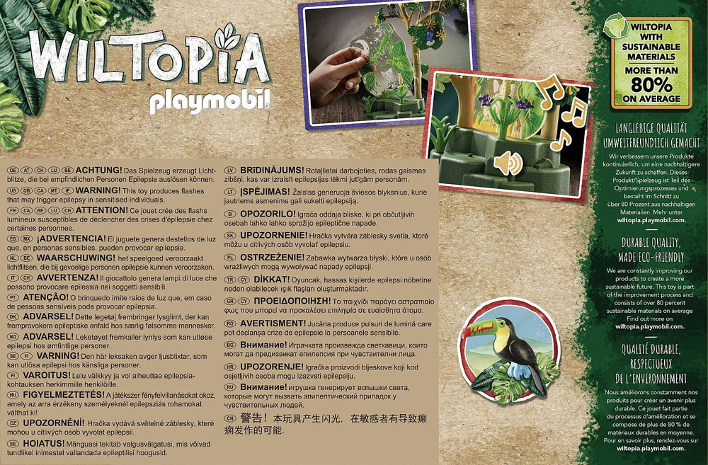 Playmobil Wiltopia night light with rainforest sounds soothes bedtime.