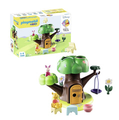 Playmobil Winnie's & Piglet's Tree House front view showing treetop sorting for fine motor skills.
