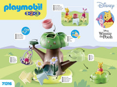 Playmobil Winnie's Tree House large leaves detach for ground play or spinning top.