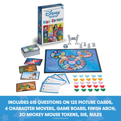 PlayMonster Disney Trivia question cards featuring Disney and Pixar characters for family fun