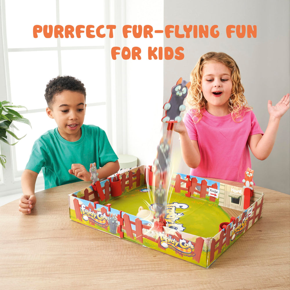 PlayMonster Fraidy Cats trashcans add obstacles for silly, frantic rounds.