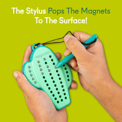 Magnatab Minis cactus-drawing-action encourages quick, mess-free sketches for on-the-go use.