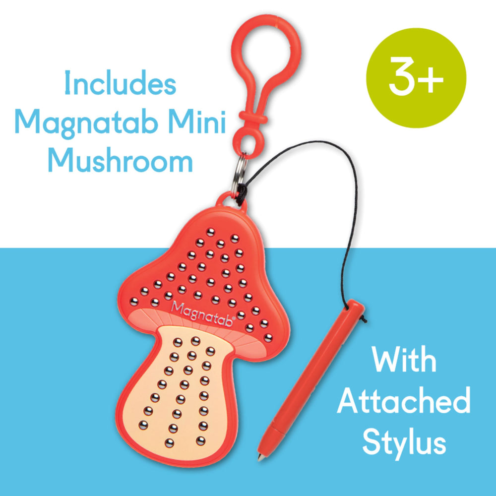 PlayMonster Magnatab Minis mushroom stylus included for effortless drawing practice.