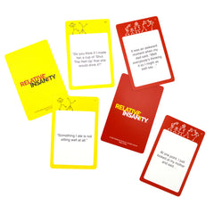 Punchline cards spread across the table inviting quick, witty responses