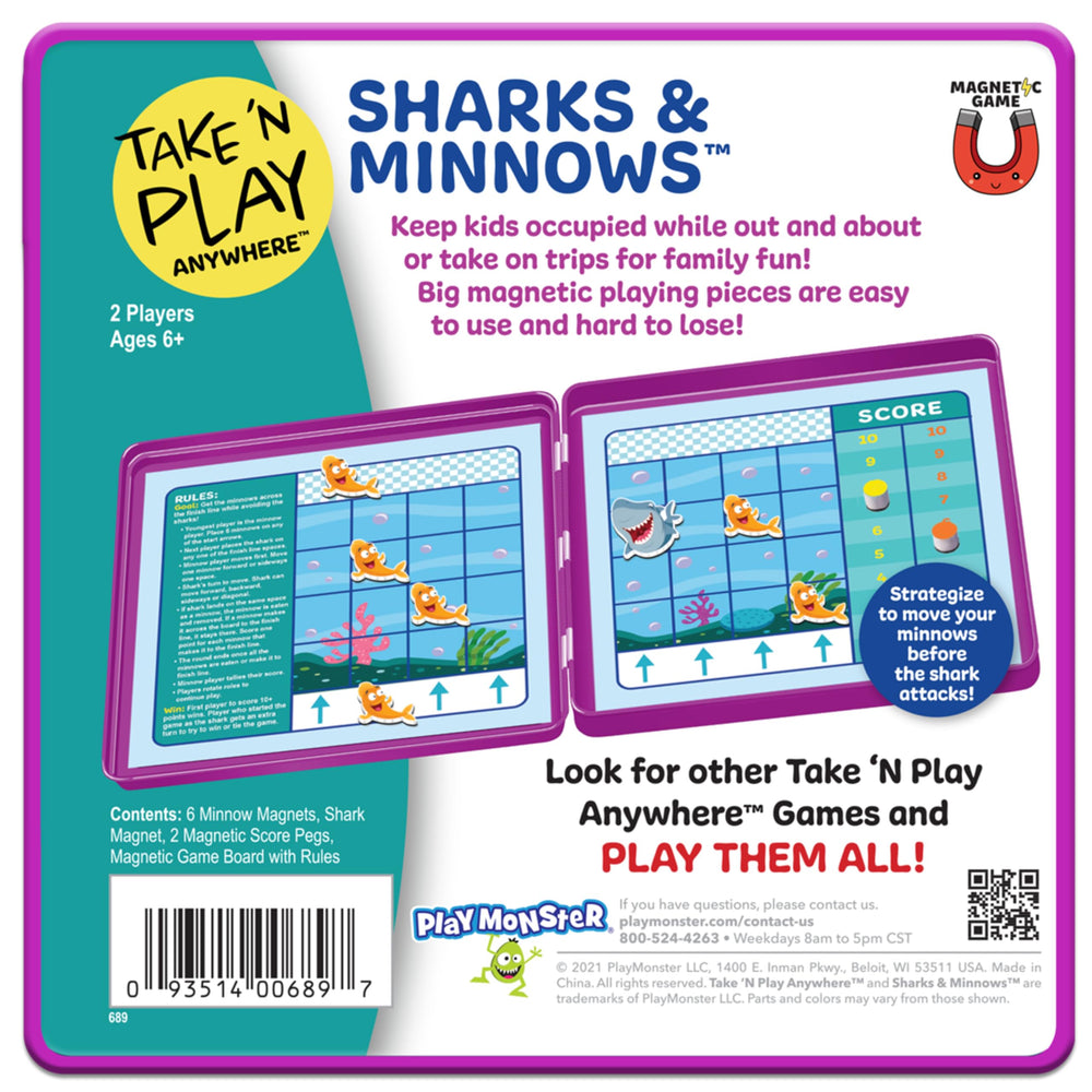 PlayMonster Take N Play kid-friendly board with large magnets for mess-free travel.