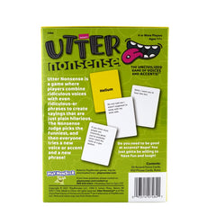 PlayMonster Utter Nonsense Naughty Edition accent prompts energize the table