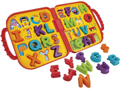 Playskool Elmo's On the Go Letters cover with bright alphabet tiles for on-the-go learning.