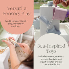 PLAYSMOL Tide Water table drain plug enables quick cleanup after play