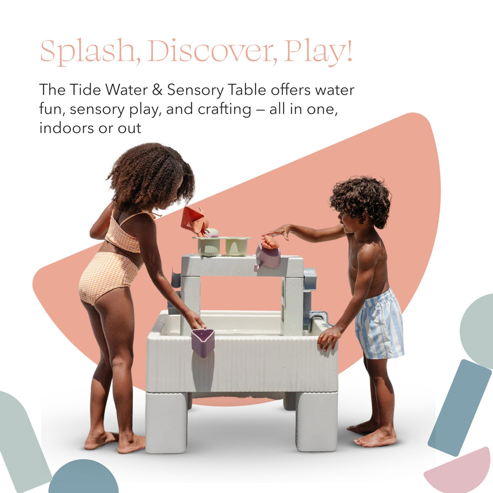 PLAYSMOL Tide Water table lid keeps toys organized for indoor crafting