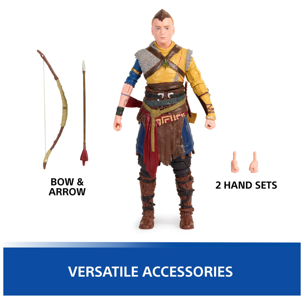 Open display box design to showcase the PlayStation Atreus figure.