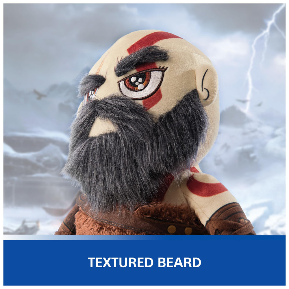 PlayStation Kratos collector plush packaged for gifting or display.