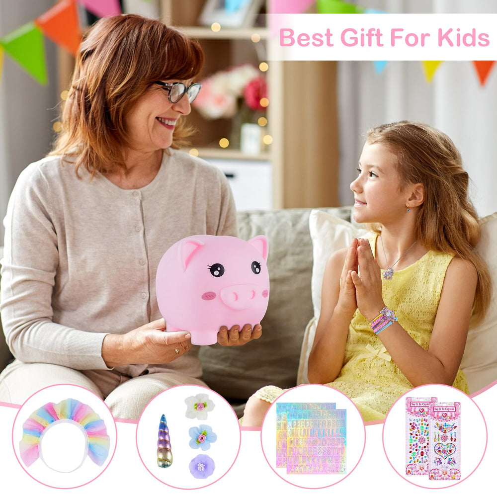 Spacious capacity of Play Tailor piggy bank up to 500 coins