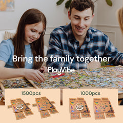 PlayVibe woodcraft puzzle table offers sturdy construction and lasting use.