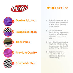 Playz 190T polyester fabric and steel frame for durable use