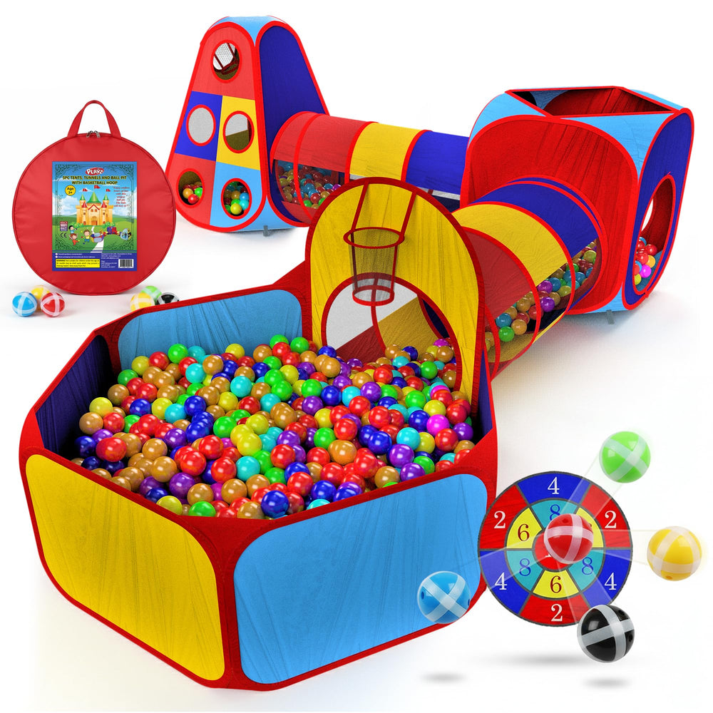 Playz 5pc play tents and ball pit setup for indoor or outdoor play