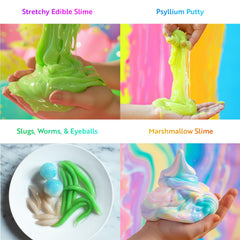 Playz Edible Slime Kit lab guide with kid-friendly instructions