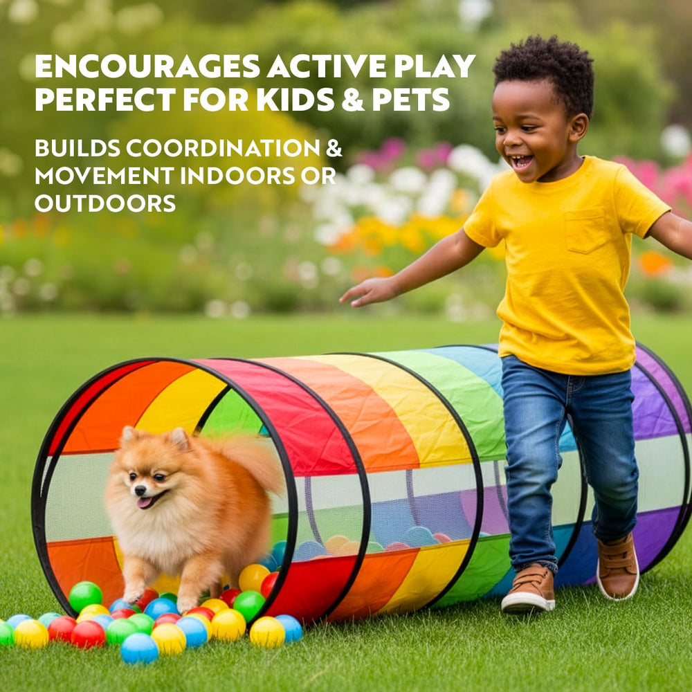 Playz extra-large tunnel quick setup for fast, portable play.