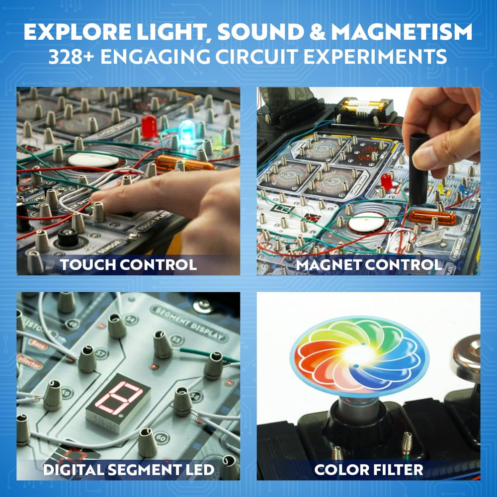 Playz magnetic and sound controls showcase hands-on experimentation.