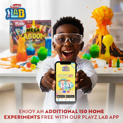 Playz Mega Kaboom fizzy bombs: safe, exciting science play at home.