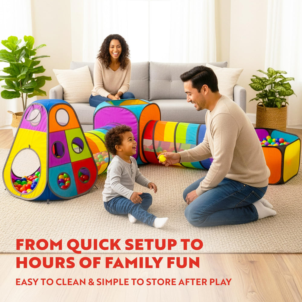 Playz 190T polyester construction for safe, durable play sessions.