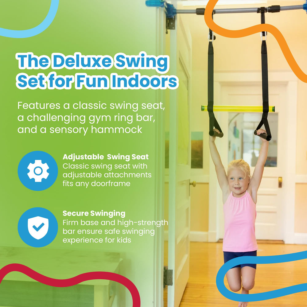 Playzone-fit Kidtrix Deluxe gym ring bar enables active, versatile play.