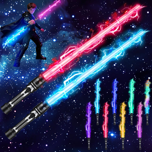 PLEASELIFT Light Up Sword dual sabers connected for epic cosplay poses