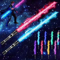 PLEASELIFT Light Up Sword dual sabers connected for epic cosplay poses