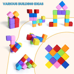 Pleykele magnetic cubes close-up showing vivid colors and kid-friendly design