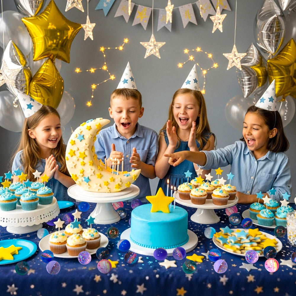 Pllieay galaxy swirl ball bright color for goody bags and celebrations