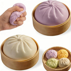 Plman squishy dumpling duo in white shown for stress relief and focus.