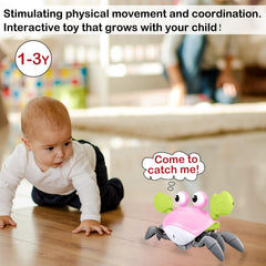 Plnmlls Crawling Crab Toy age range 0-36 months supports varied play.