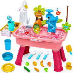 Ploomi water table with cloud faucet for imaginative play and water flow exploration.