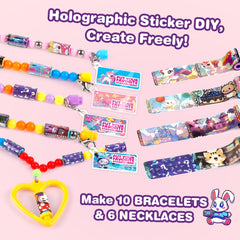 Plunack holographic mini stickers adding sparkle to crafts and surfaces.