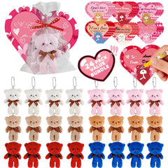 Plunack Valentines bears 24-pack for classroom gift exchanges and party favors.