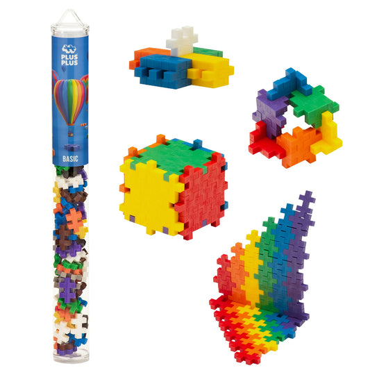 PLUS PLUS 70-piece colorful blocks in a tube enable creative, open-ended play anywhere.