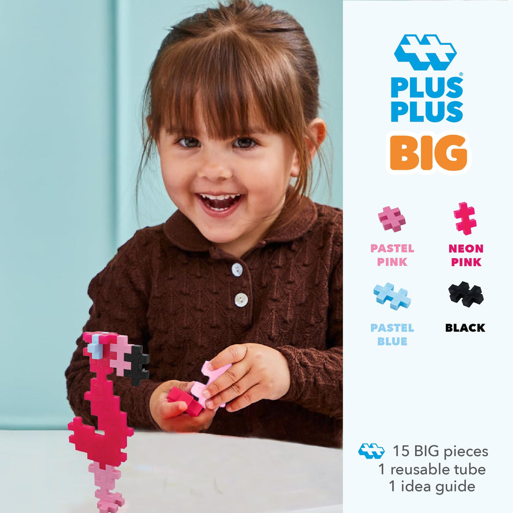 PLUS PLUS Big Flamingo 3D build highlights hands-on creativity and problem-solving.