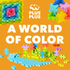 PLUS PLUS kids explore colors while building together.