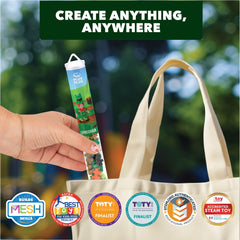 PLUS PLUS Leprechaun Mini Maker Tube travel-ready kit fits car trips