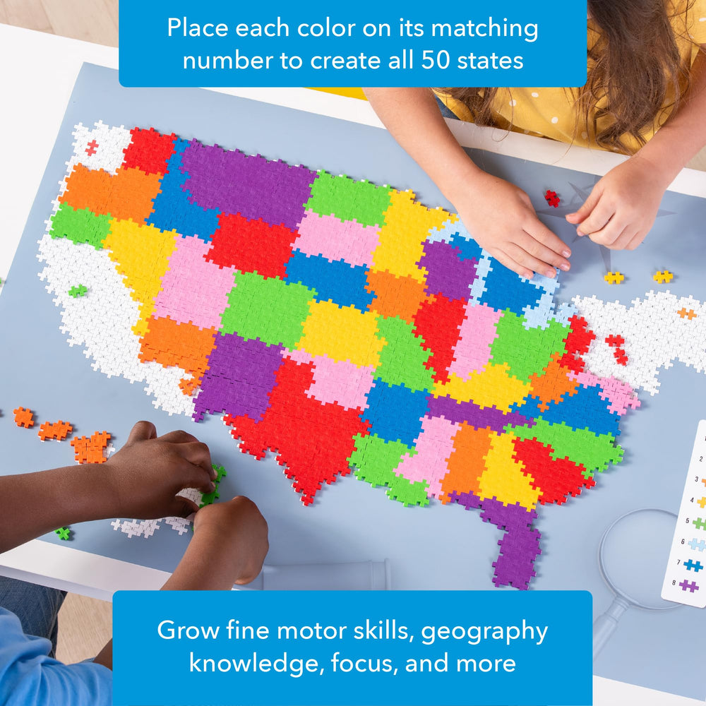 Pattern flyer guides color by number while revealing state facts