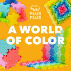PLUS PLUS travel-friendly tube enables on-the-go creative building during car trips.
