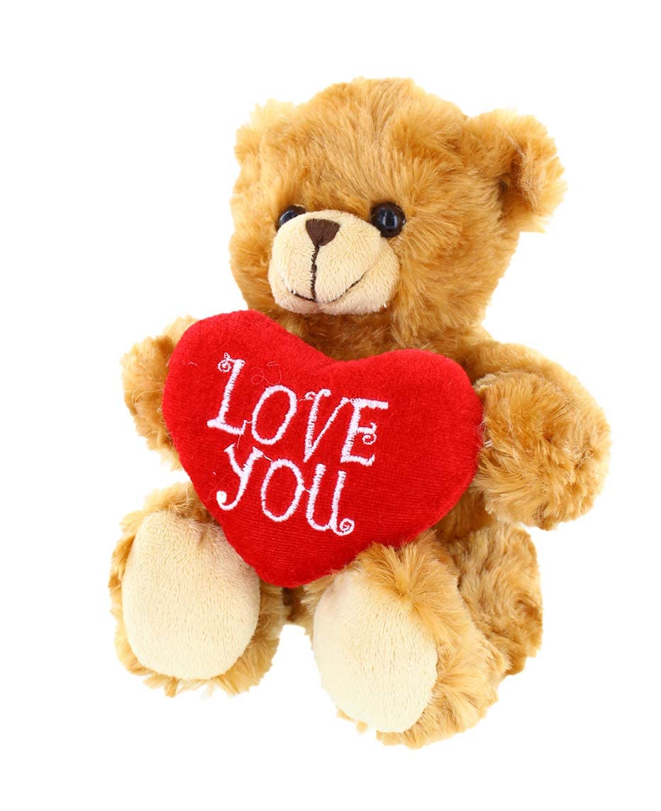 Close-up of plush fur texture on Plushland Mocha Heart Bear.