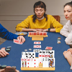 Plusvivo card holders enable hands-free play for comfortable gameplay.