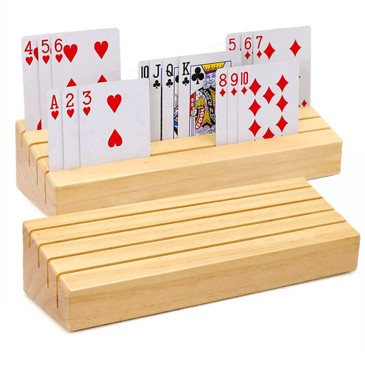 Plusvivo two-pack card holders, front view for easier hands-free play