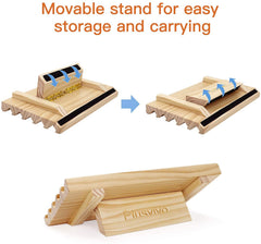 Plusvivo domino racks feature solid pine for durable play.