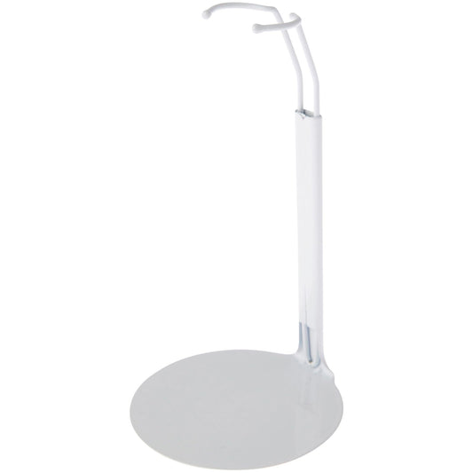 Plymor DSP-5125W white adjustable doll stand in full view for 10β12 inch dolls